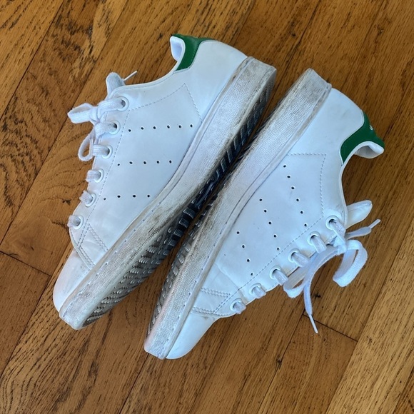 Adidas Stan Smith Primegreen White and Green Sneakers Size 5.5 - Picture 4 of 11